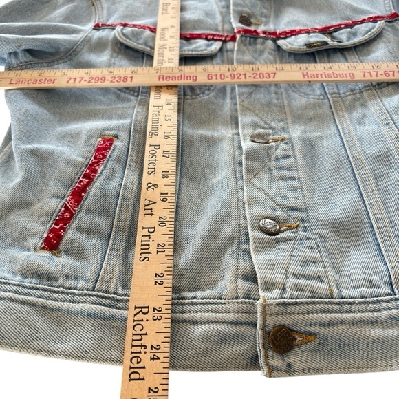 Vintage Lee Rider Denim Jacket Womens Small Custom Western Rodeo Made in the USA - Picture 4 of 14